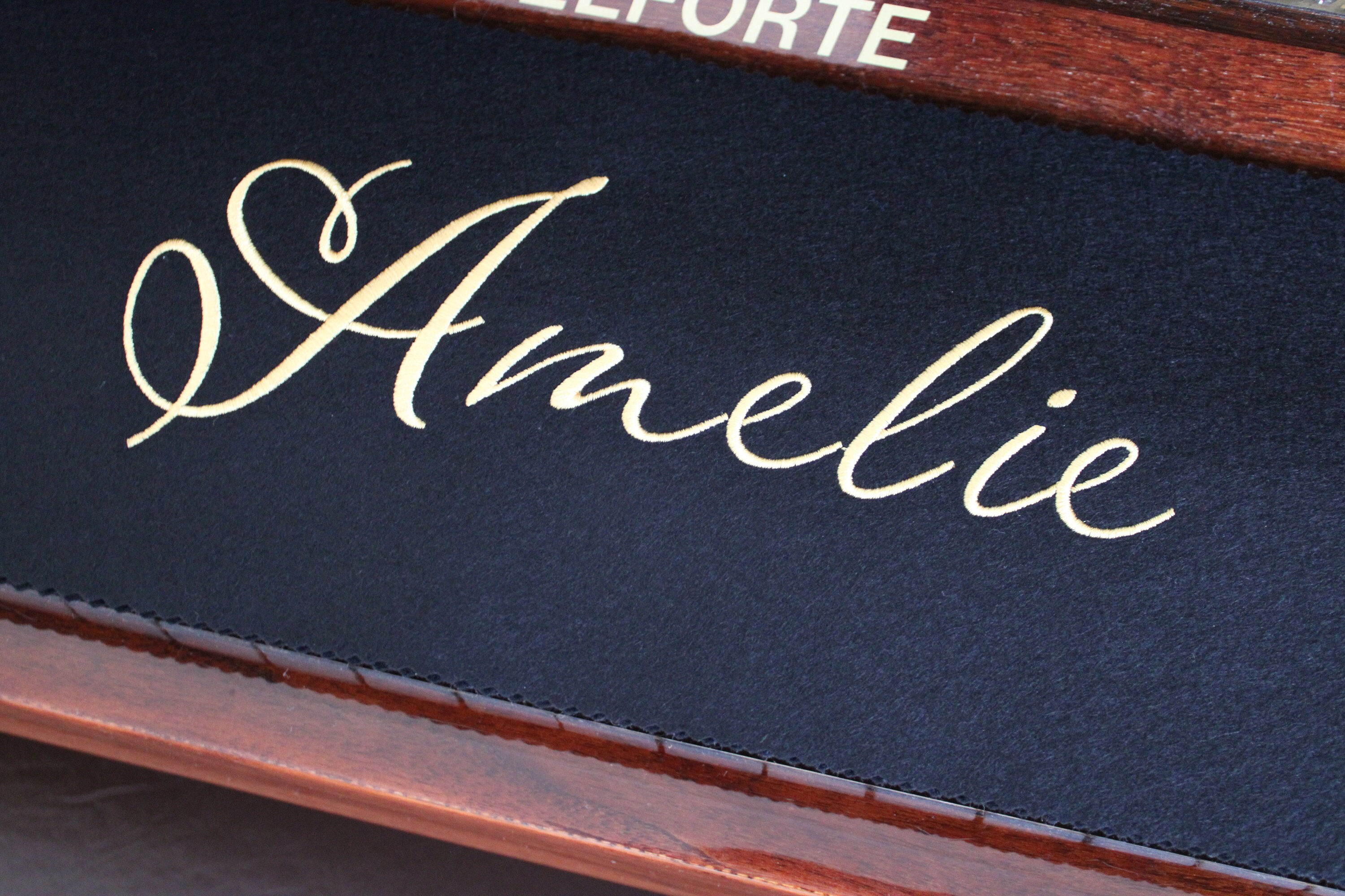 Runner Up Lettering Customizable Piano Runner With Embroidered Musical Staff – Name or Text ...