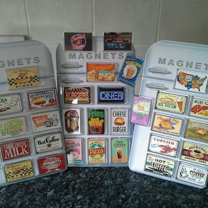 Choice of Diner Themed Fridge Magnet. Fast Food, Milkshakes, Retro