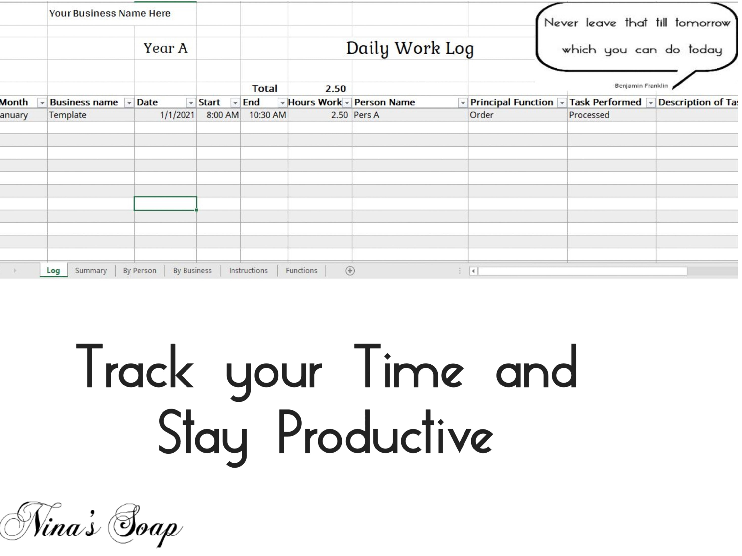 Daily Work Activity Log Excel Template DWALET1121 Etsy Daily Work Activity Log Excel Template DWALET1121 Etsy