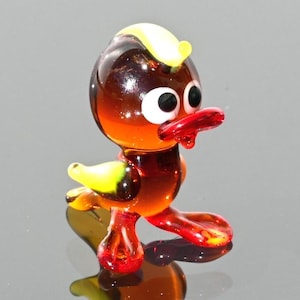 Mini Glass Duck - Mini Duck - Hand Blown Glass Animals - Tiny Miniature Glass Animals - Adorable Gift for Her