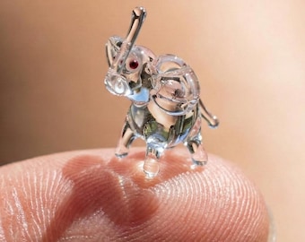 ミニチュアガラス動物、ガラスゾウ - 6.4 cm - Etsy 日本