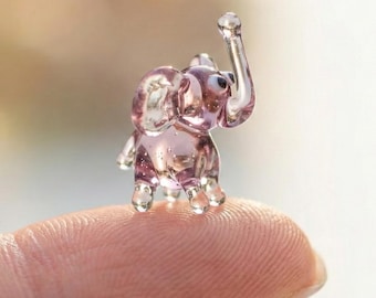 Regalos de elefante para mujeres, elefante bebé, elefante de cristal rosa, animales de cristal pequeños, animales de cristal, decoración de elefantes, mini animales de cristal, arte