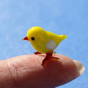 Tiny Yellow Glass Chick: Whimsical Lampwork Miniature - Etsy