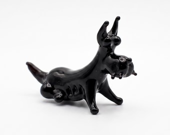 Scottish Terrier, Scottie Dog Figur, Glashundegedenkgeschenk, Scottish Terrier Geschenke, Hundestatue, Scottiehundgeschenke, mundgeblasene Glastiere