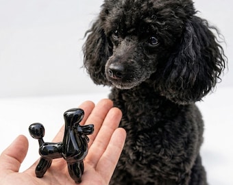 Black Poodle Figurine, Poodle Gifts, Poodle Art, Dog Memorial Gift