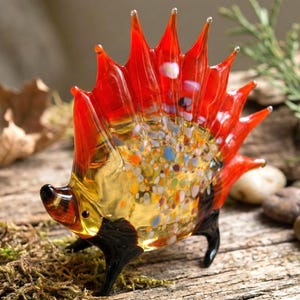 Igel aus mundgeblasenem Glas
