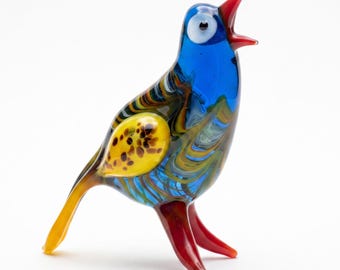 Handmade Glass Bird Figurine, Bird Sculpture, Bird Decor, Bird Lover Gifts, Glass Bird, Bird Figure, Bird Art, Blown Glass Bird, Bird Gifts