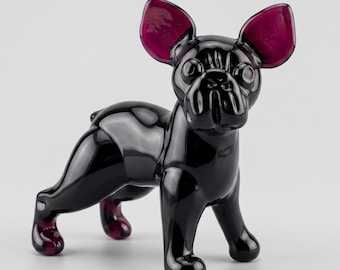 ガラス製のフレンチブルドッグ、犬のメモリアルギフト、フレンチ