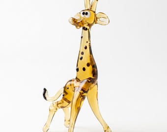 キリン ミニチュアフィギュア 動物 手吹きガラスアート コレクション