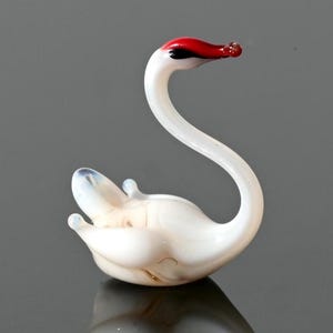 Cisne de cristal blanco, Cisne, Pequeños animales de cristal, Mini figura de cisne de cristal, Regalos de cisne, Adorno de cisne para pastel, Adorno para pastel de boda