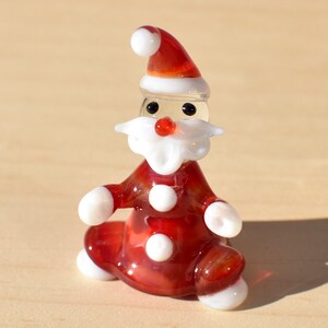 Handblown Glass Santa Figurine: Miniature Mothers Day Santa Claus Figure