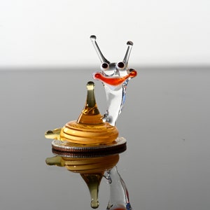 Snail Decor, Tiny Glass Animals, Whimsical Decor, Glass Snail, Snail, Snail Gifts, Mini Glass Animals, Snail Figurine, Glass Animals image 5