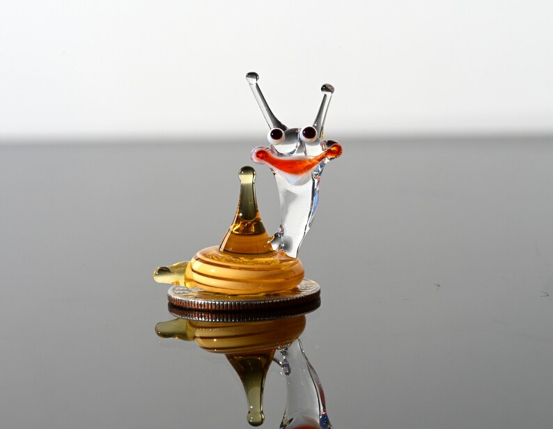 Snail Decor, Tiny Glass Animals, Whimsical Decor, Glass Snail, Snail, Snail Gifts, Mini Glass Animals, Snail Figurine, Glass Animals image 5