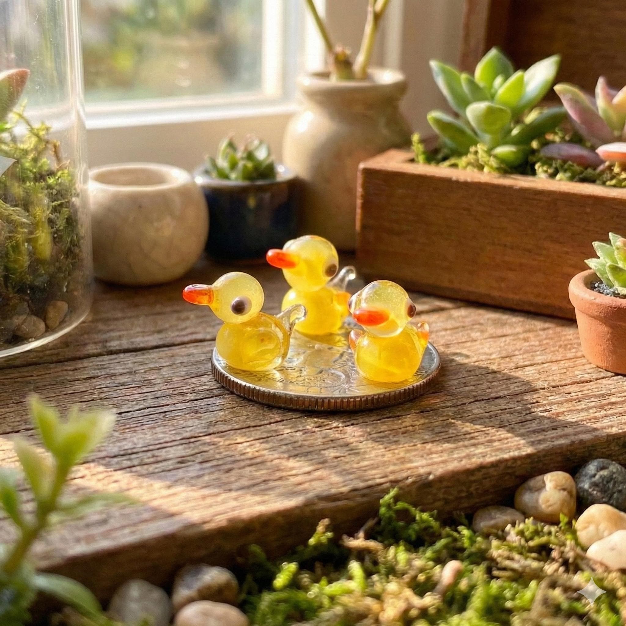 Mini Glass Ducks, Tiny Ducks, Mini Ducks, Lucky Duck Gift