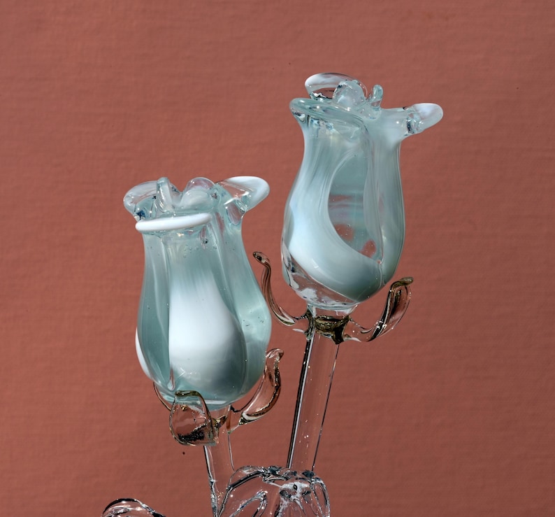 Glass Flower Bouquet - Handmade Glass Flowers Rose - Blown Glass ...