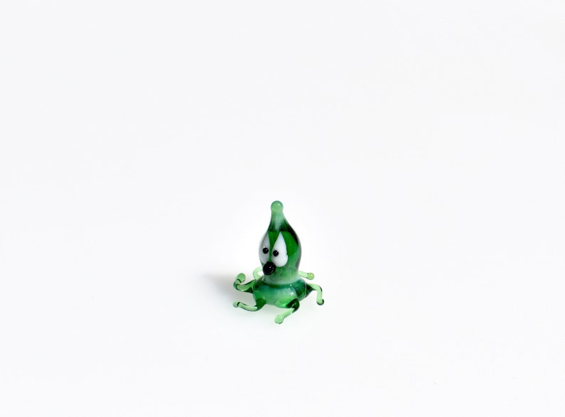 Unique gift. whimsical Cute glass green mini octopus Lamp work miniature character from Glass Menagerie