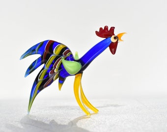 Cute Glass Rooster. Whimsical figurine with a lot of character and personality. Excellent addition to your glass collection, unique gift.