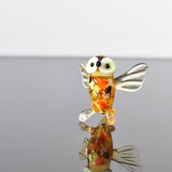 Beautiful Glass Owl. Whimsical figurine with a lot of character and personality. Excellent addition to your glass collection, unique gift.