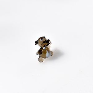 Cute glass mini Hippopotamus, whimsical, Lamp work miniature  Hippo character from Glass Menagerie, Unique gift.
