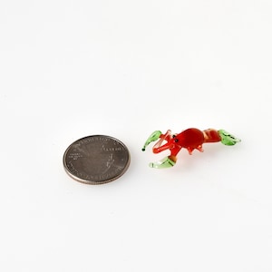 Hand-Blown Glass Lobster Figurine – Mini Red Sea Creature Sculpture, Unique Ocean Lover Gift