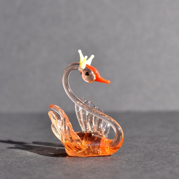 Graceful Glass Swan. Whimsical figurine with a lot of character and personality. Excellent addition to you glass menagerie collection