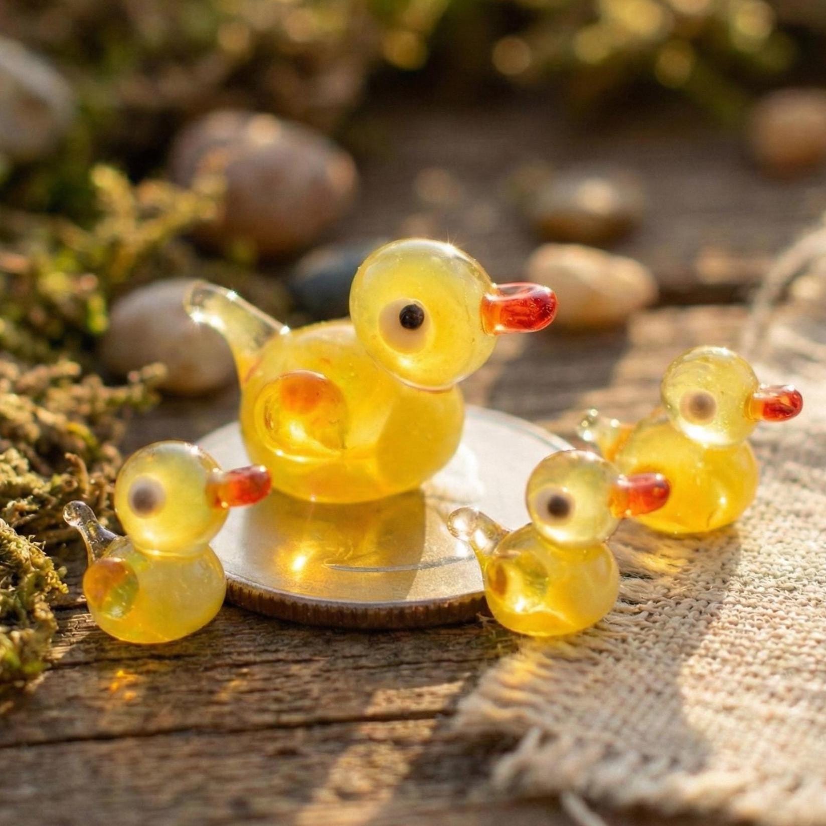 Mini Glass Ducks, Tiny Ducks, Mini Ducks, Lucky Duck Gift