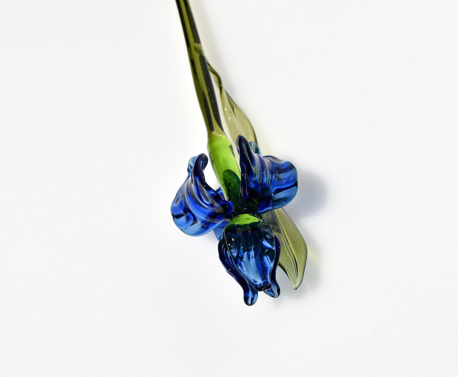 Beautiful Blue Glass Iris Flower. Excellent Addition to Your Etsy