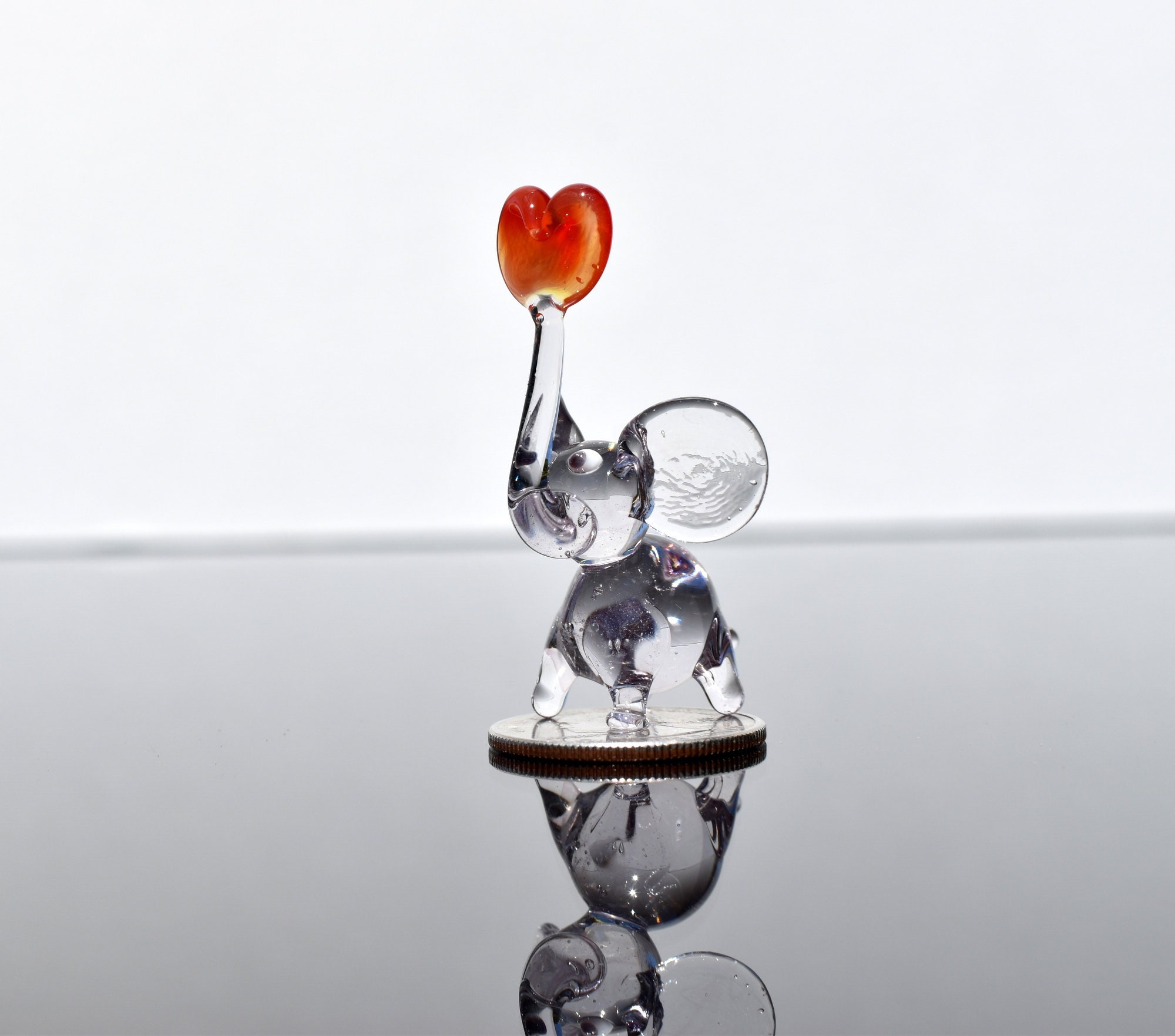 Unique gift. Lamp work miniature character from Glass Menagerie Cute glass tiny blue dog whimsical