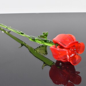 Glass Red Rose Flower. Excellent Addition to Your Glass Collection ...