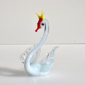 Graceful Glass Swan. Hand made figurine with a lot of character and personality. Excellent addition to your glass menagerie collection