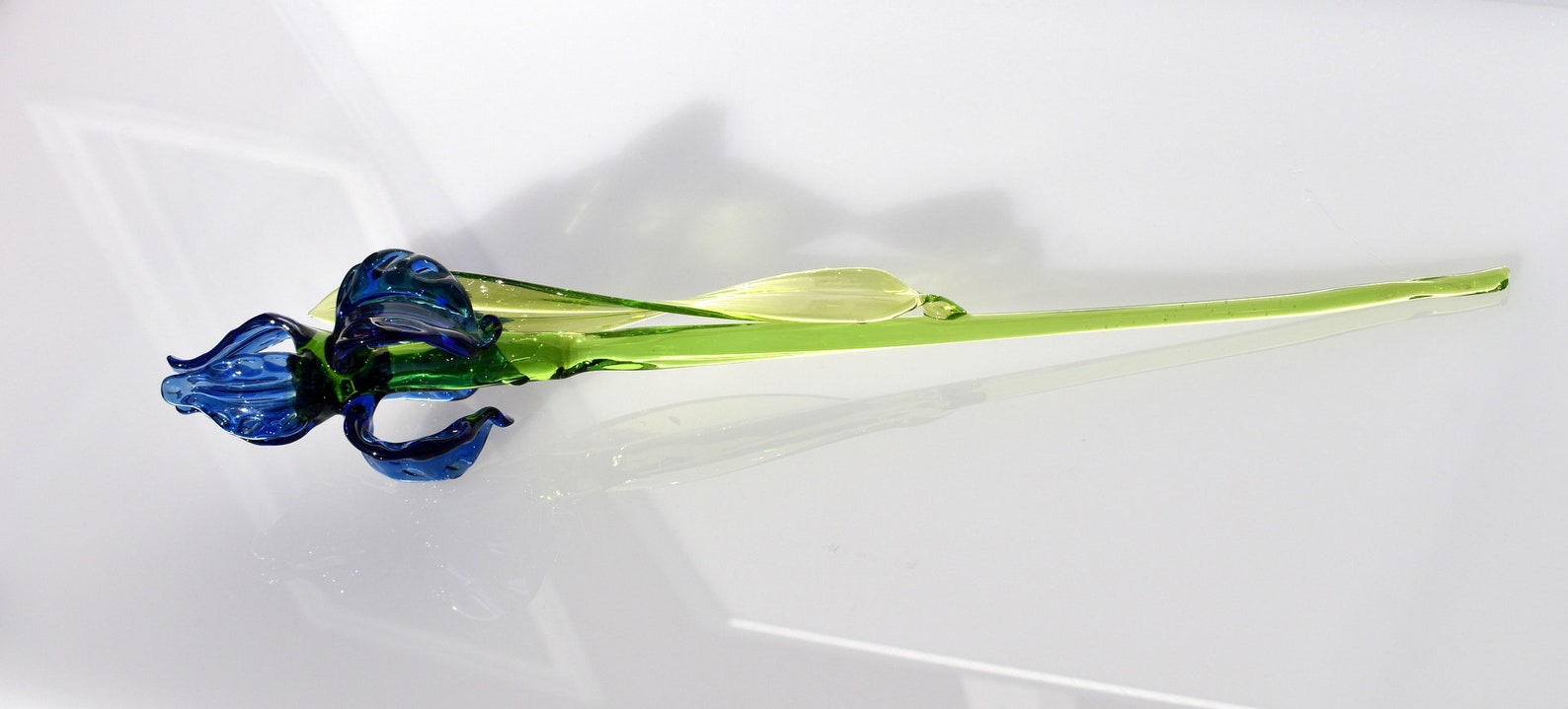 Beautiful Blue Glass Iris Flower. Excellent Addition to Your Etsy