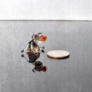 Das am meisten animierte Glas Miniatur Schwein, wunderlich, Lampwork Miniatur Charakter aus Glas Menagerie, Einzigartiges Geschenk.