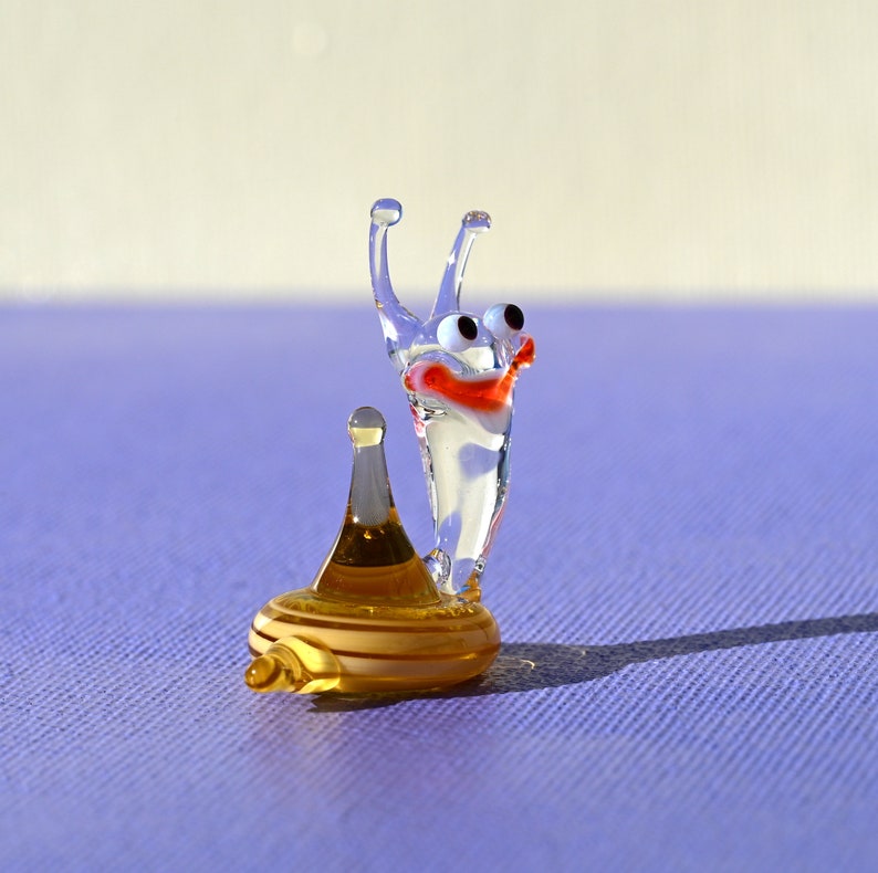 Snail Decor, Tiny Glass Animals, Whimsical Decor, Glass Snail, Snail, Snail Gifts, Mini Glass Animals, Snail Figurine, Glass Animals image 9