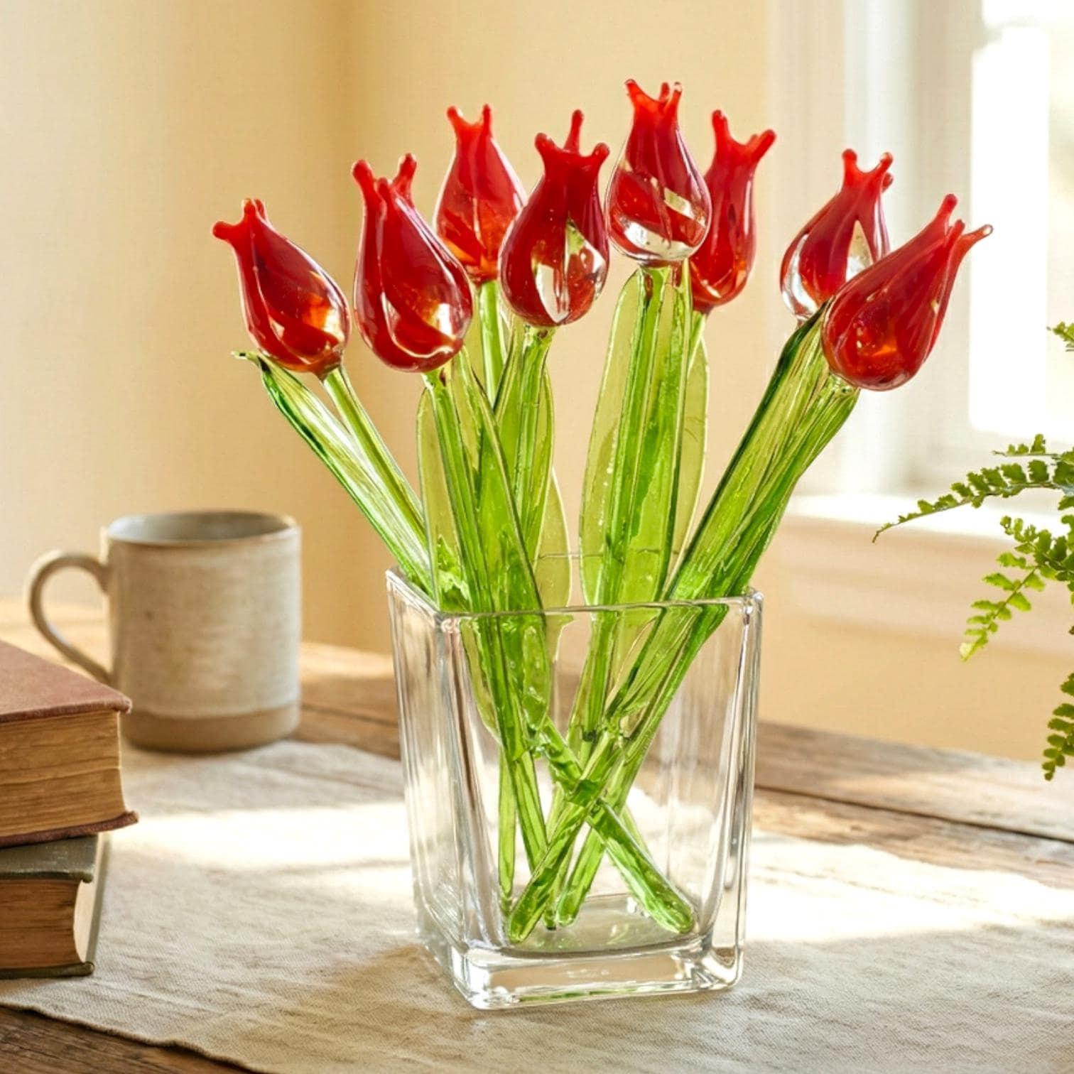 Glass Tulip Flowers, Blown Glass Flowers Bouquet - Glass Birth