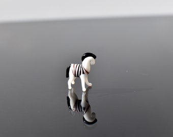 World smallest Cute glass zebra, whimsical, Lamp work miniature character from Glass Menagerie, Unique gift.