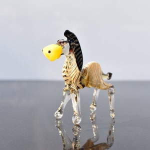 Cute Art Glass Zebra, Whimsical character, Glass Menagerie. Flame work, Hand Blown glass excellent gift.