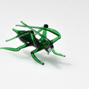 Glass Grasshopper. Whimsical figurine with a lot of character and personality. Excellent addition to your glass collection, unique gift.