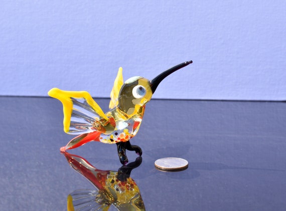 Ornement De Colibri En Verre De Mer - Décoration Fabriquée à La Main, Sculpture Artistique Pour Sapin, Étagère Ou Cadeau Festif