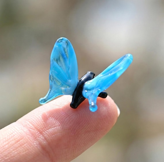 ガラスの蝶、蝶のギフト、小さなガラスの動物、ミニガラスの動物、蝶の