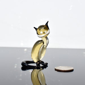Cute Glass  Cat. Whimsical figurine with a lot of character and personality. Excellent addition to your glass collection, unique gift.