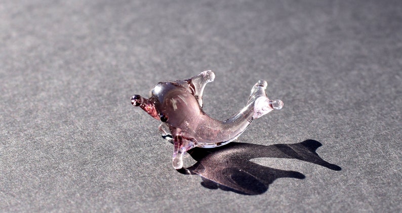Cute glass mini dolphin Unique gift. whimsical Lamp work miniature character from Glass Menagerie