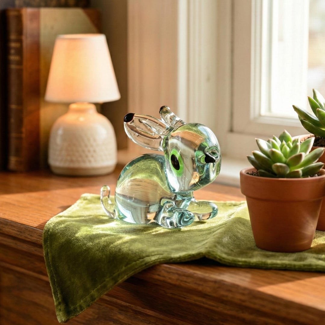 Glass Bunny, Spring Gifts, Glass Sculpture, Easter Bunny, Rabbit Art ...