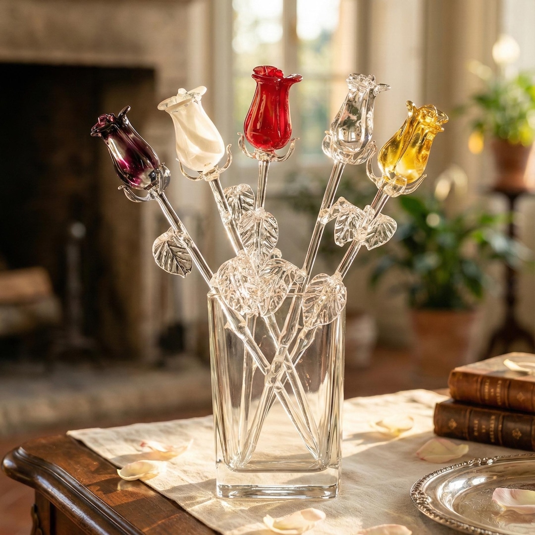 Eternal Roses, Forever Rose, Glass Rose, Glass Flower Bouquet, Glass ...