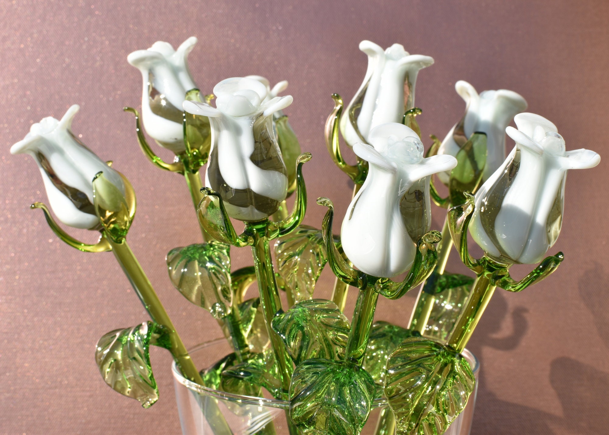 Long Stem Glass Roses