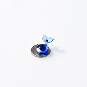 Mini Blue Glass Whale Figurine • Sentimental Ocean Lover Keepsake • Tiny Collectible Gift to Treasure Forever