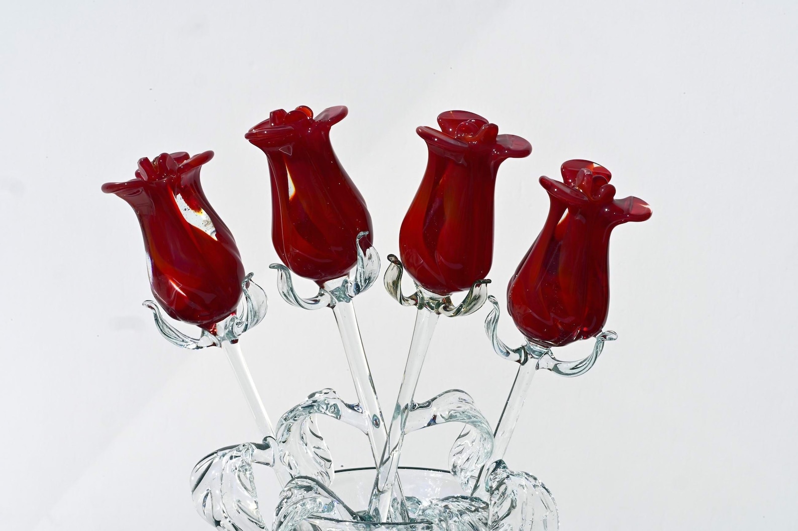 Handmade Red Glass Rose: Long Stem Flower Sculpture, Flame Work Art - Etsy