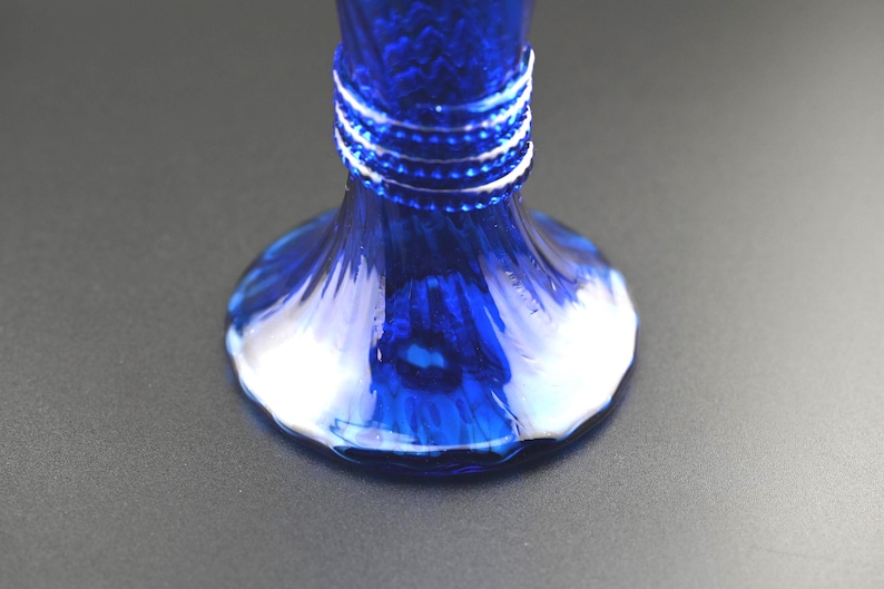 Handblown Cobalt Blue Glass Vase: Elegant Twisted Design - Etsy