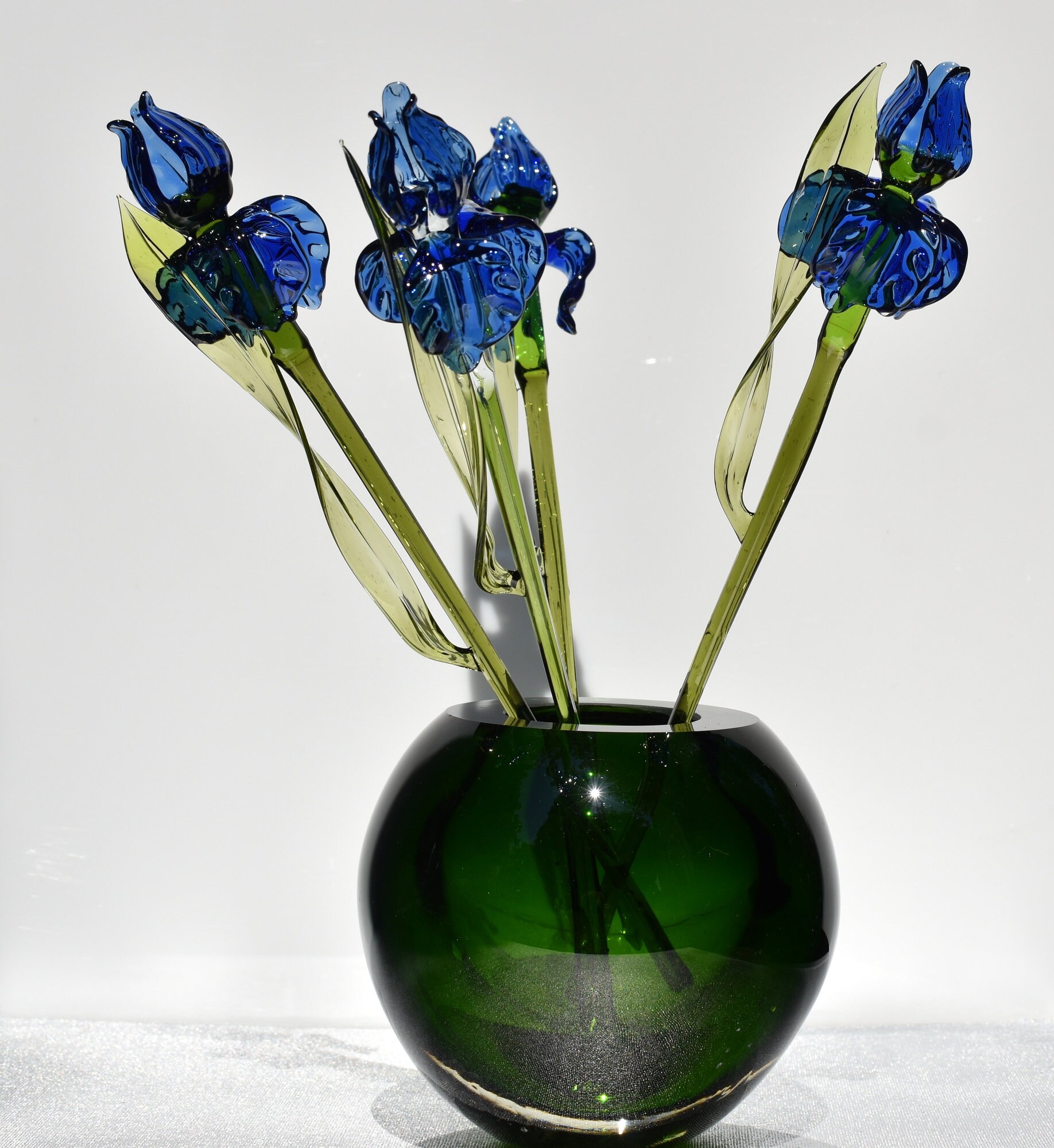 Beautiful Blue Glass Iris Flower. Excellent Addition to Your Etsy Canada
