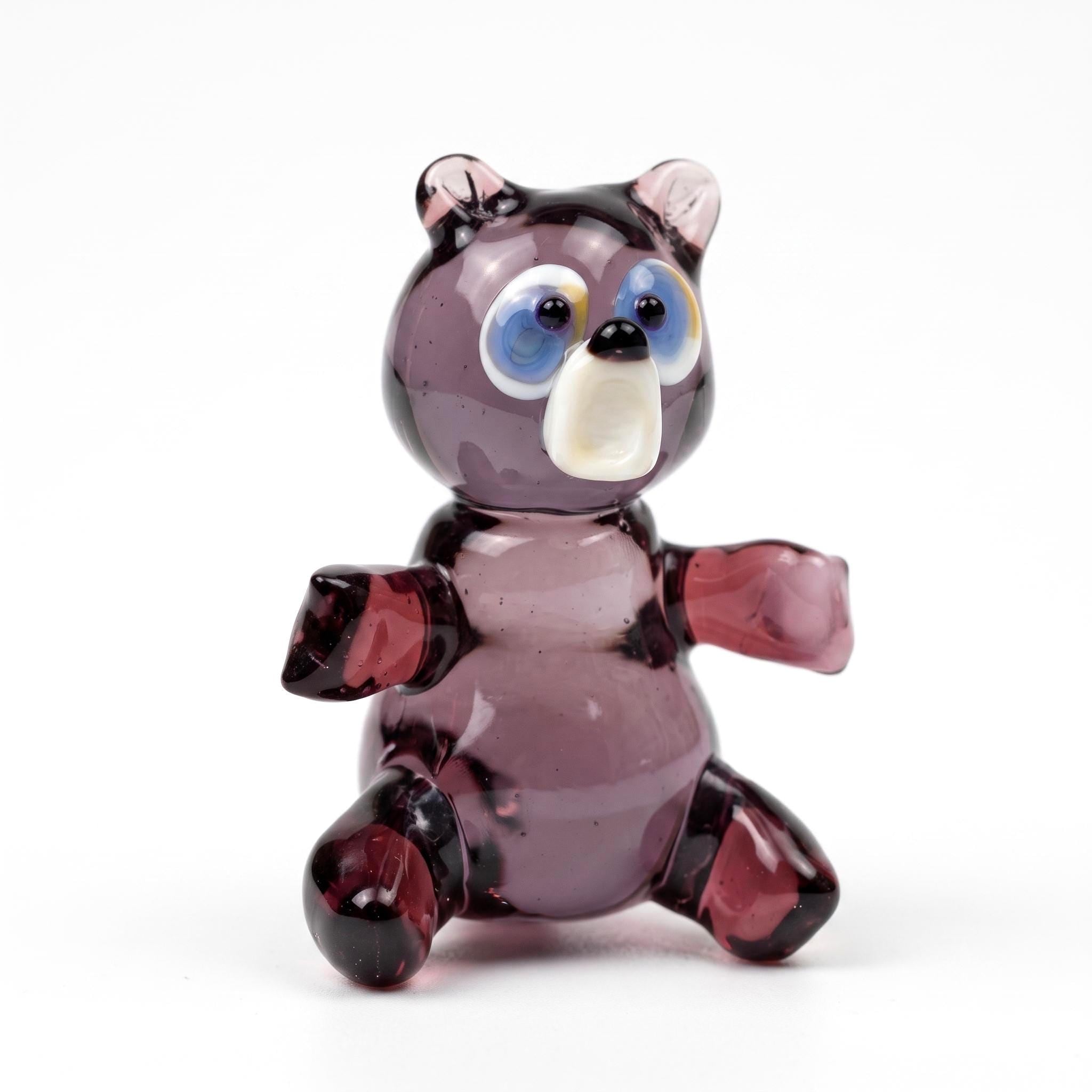 手作りのガラス製テディベア、テディベアの装飾、ガラス製のクマの置物