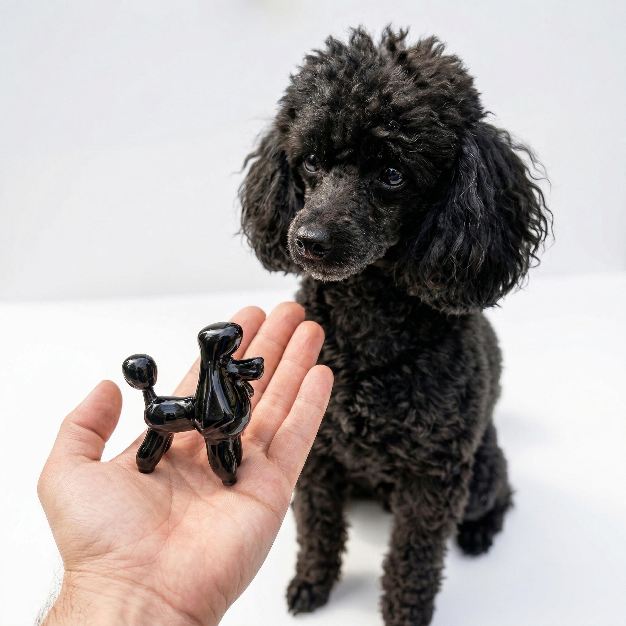 Black Poodle Figurine, Poodle Gifts, Poodle Art, Dog Memorial Gift